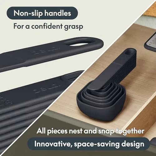 BELLA 9 Pc Nested Measuring Cup & Spoon Set | BPA & BPS-Free Nylon, Slate thumbnail 4
