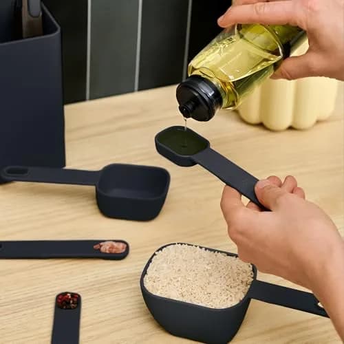 BELLA 9 Pc Nested Measuring Cup & Spoon Set | BPA & BPS-Free Nylon, Slate thumbnail 5