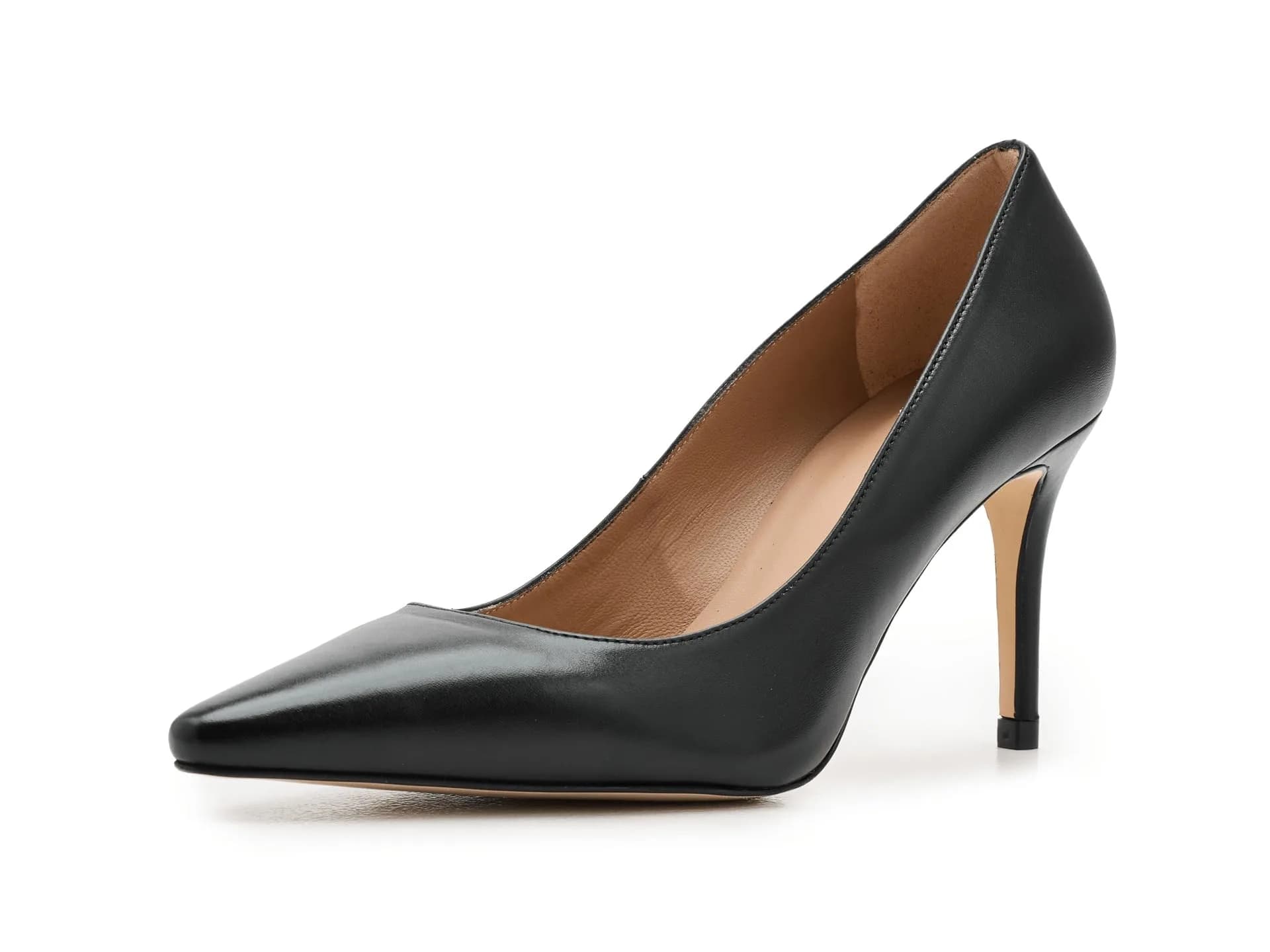 LK Bennett Floret New Pointed Courts 8 Medium | Elegant Black Leather Heels — Black