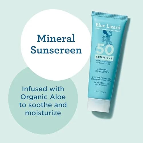 Blue Lizard Sensitive Mineral Sunscreen Lotion SPF 50 29.5ml (1 Fl Oz) | Reef-Safe, Fragrance-Free, Hypoallergenic thumbnail 4