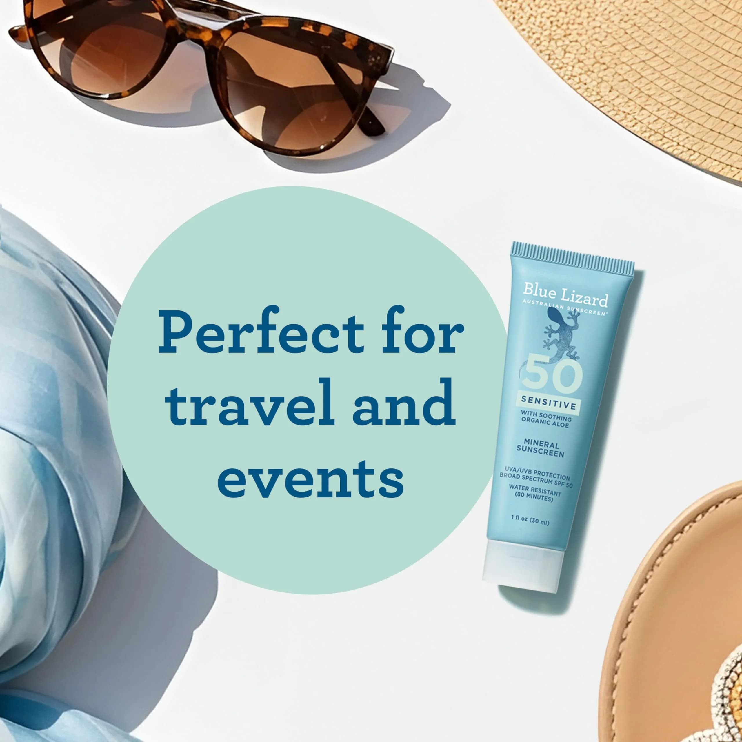Blue Lizard Sensitive Mineral Sunscreen Lotion SPF 50 29.5ml (1 Fl Oz) | Reef-Safe, Fragrance-Free, Hypoallergenic - view 5