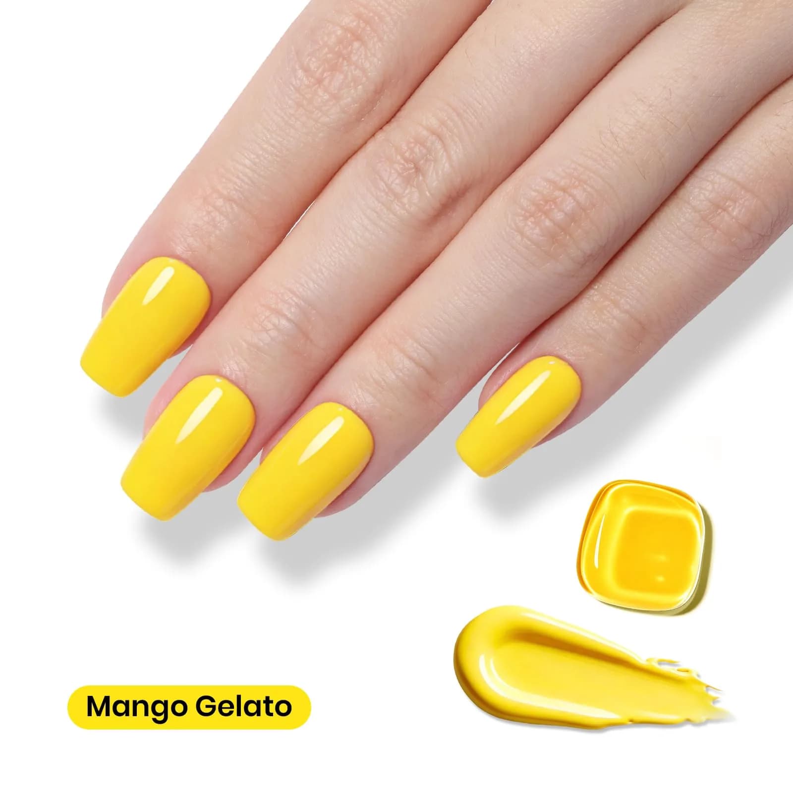 beetles Yellow Gel Nail Polish - Mango Gelato Color, 15ML | Summer Nails Art - view 2