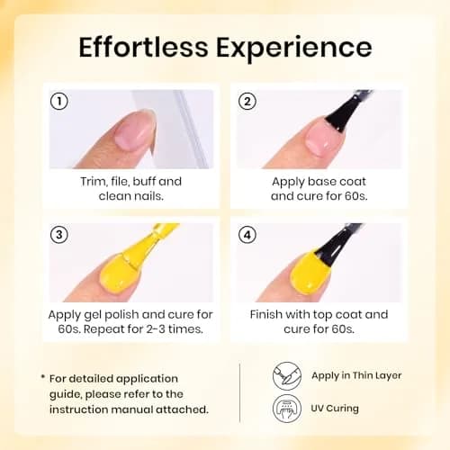Beetles Gel Nail Polish Mango Gelato 15ml (0.51 Fl Oz) | Professional UV/LED Cure Yellow Gel thumbnail 6