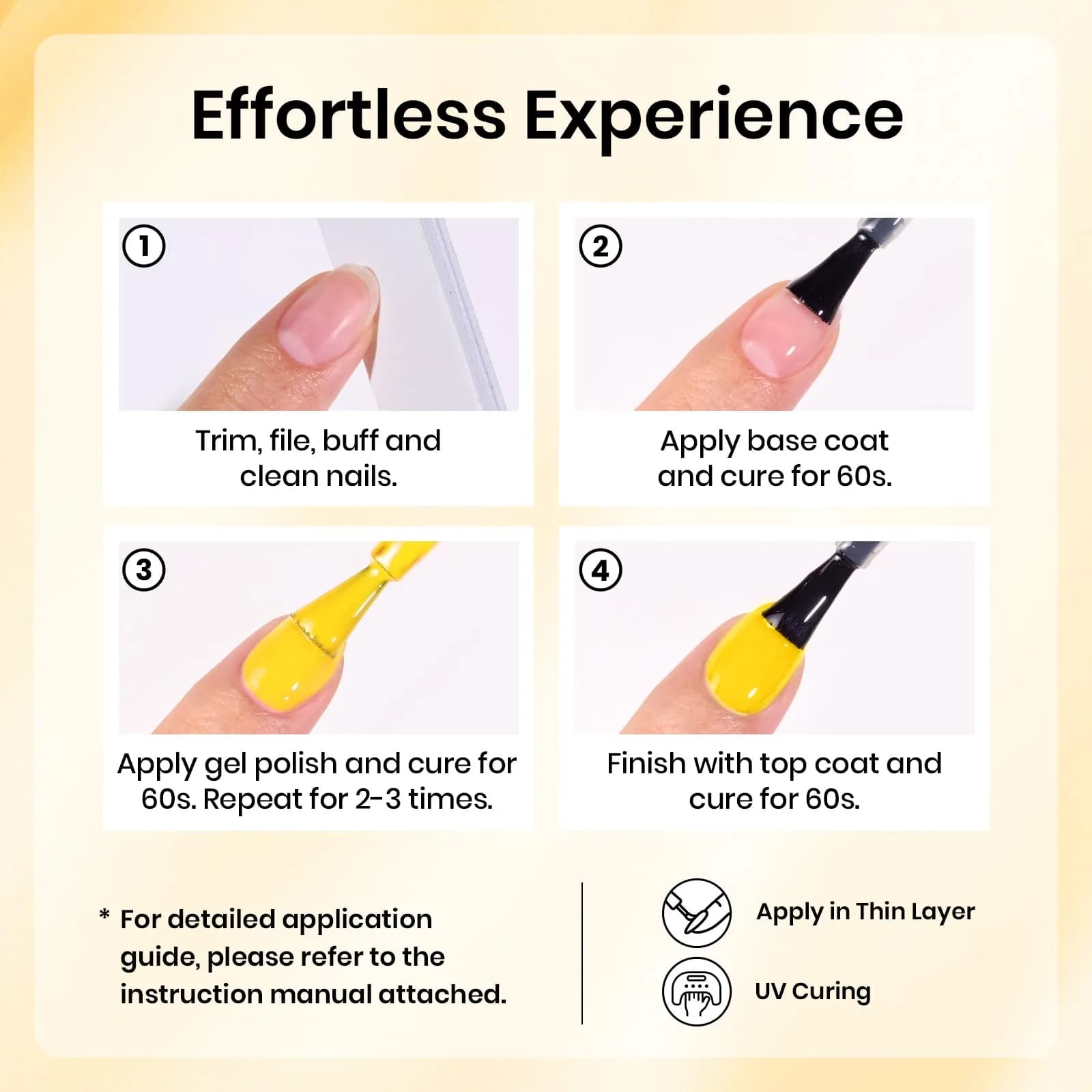 beetles Yellow Gel Nail Polish - Mango Gelato Color, 15ML | Summer Nails Art - view 6