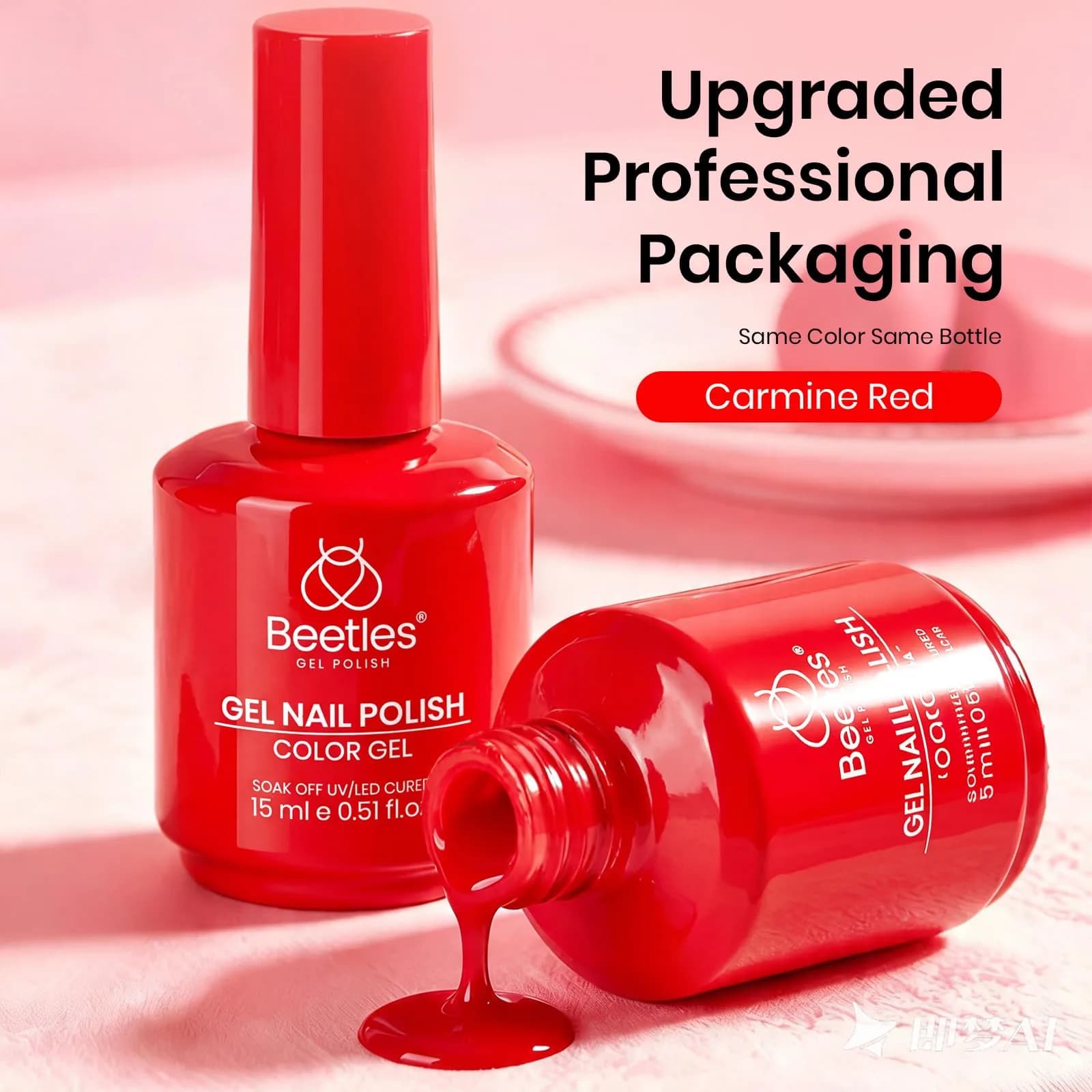 Beetles Gel Polish My Signature 15ML/0.51Fl Oz | Bright Red Gel Nail Polish for Summer Nails Art - view 5