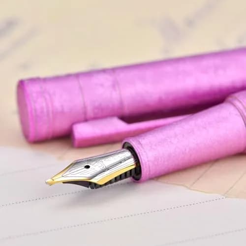 Asvine Hongdian 1851 Forest Fountain Pen Pink Ice Flowers Blade Nib 13.8cm (5.4in) | Smooth Ink Flow thumbnail 7