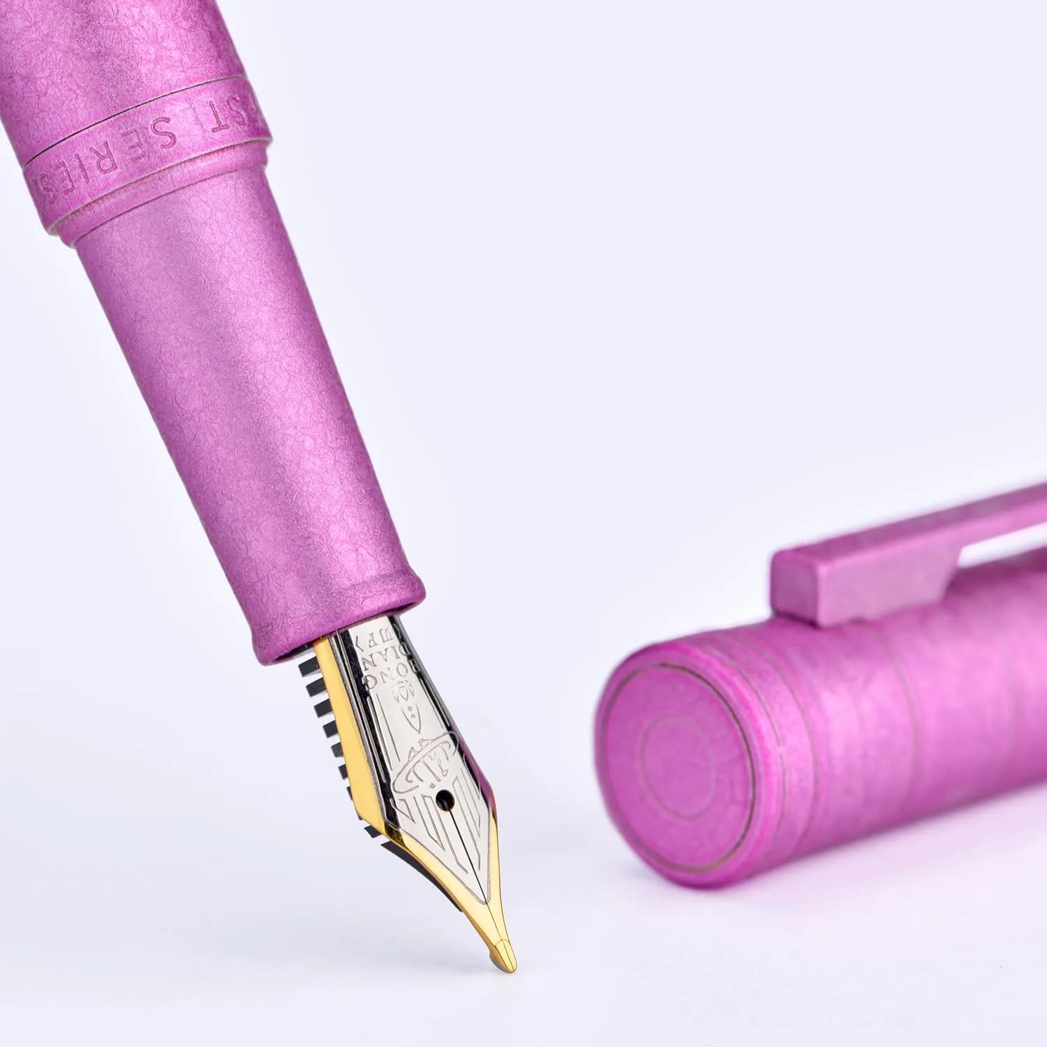 Asvine Hongdian 1851 Forest Fountain Pen Pink Ice Flowers Blade Nib 13.8cm (5.4in) | Smooth Ink Flow - view 4