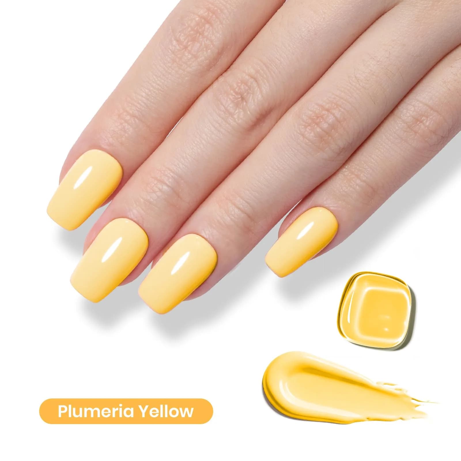 Beetles Yellow Gel Nail Polish - 15ML/0.51Fl Oz Plumeria Yellow | Long-Lasting Soak Off UV LED Gel - view 2