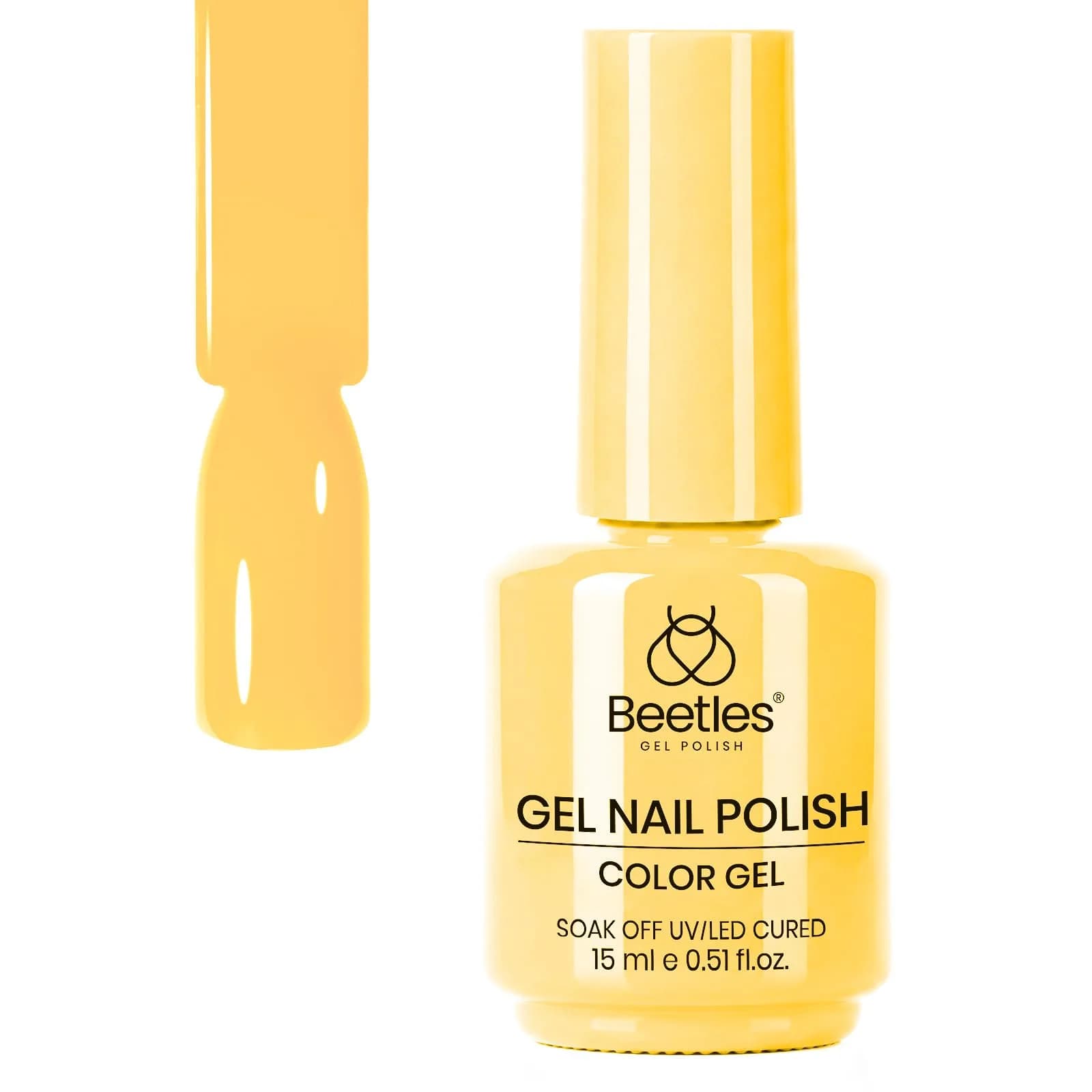 Beetles Yellow Gel Nail Polish - 15ML/0.51Fl Oz Plumeria Yellow | Long-Lasting Soak Off UV LED Gel - view 8