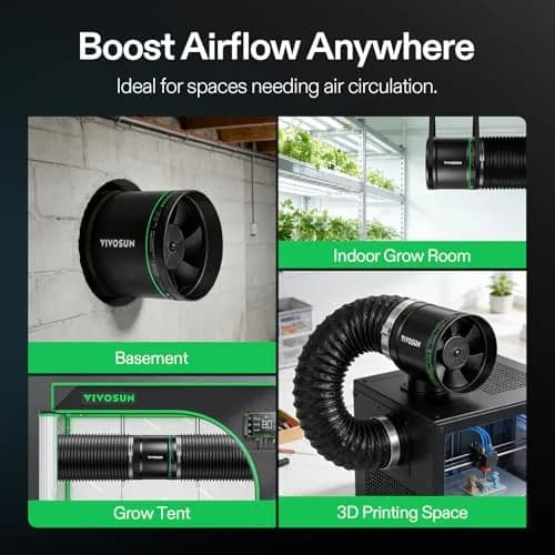 VIVOSUN 8" Inline Duct Fan 640 CFM | Variable Speed Control for Grow Tents & Workshops thumbnail 6