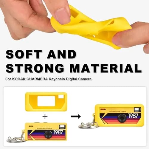 PAIYULE Silicone Case for Kodak CHARMERA Keychain Mini Digicam | Yellow, 2.4cm (0.94in) x 4.6cm (1.81in) x 6.7cm (2.64in) thumbnail 2