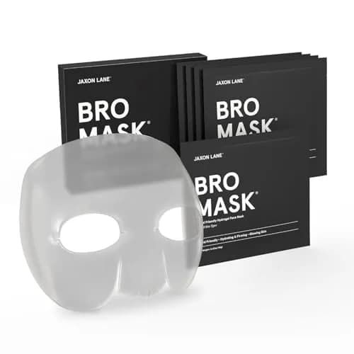 JAXON LANE Korean Beard-Friendly Half Sheet Face Mask for Men, 5 Pack | Hydrating & Brightening thumbnail 1