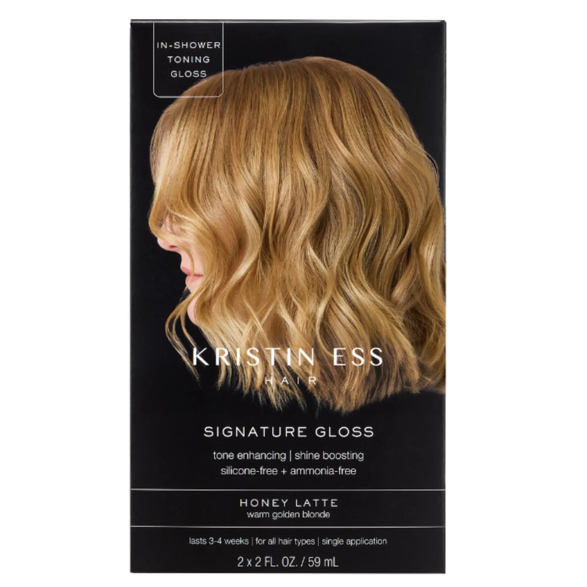 Kristin Ess Hair Gloss Honey Latte Warm Golden Blonde 118ml (4 Fl Oz) | Salon-Quality Shine & Tone — Warm Golden Blonde