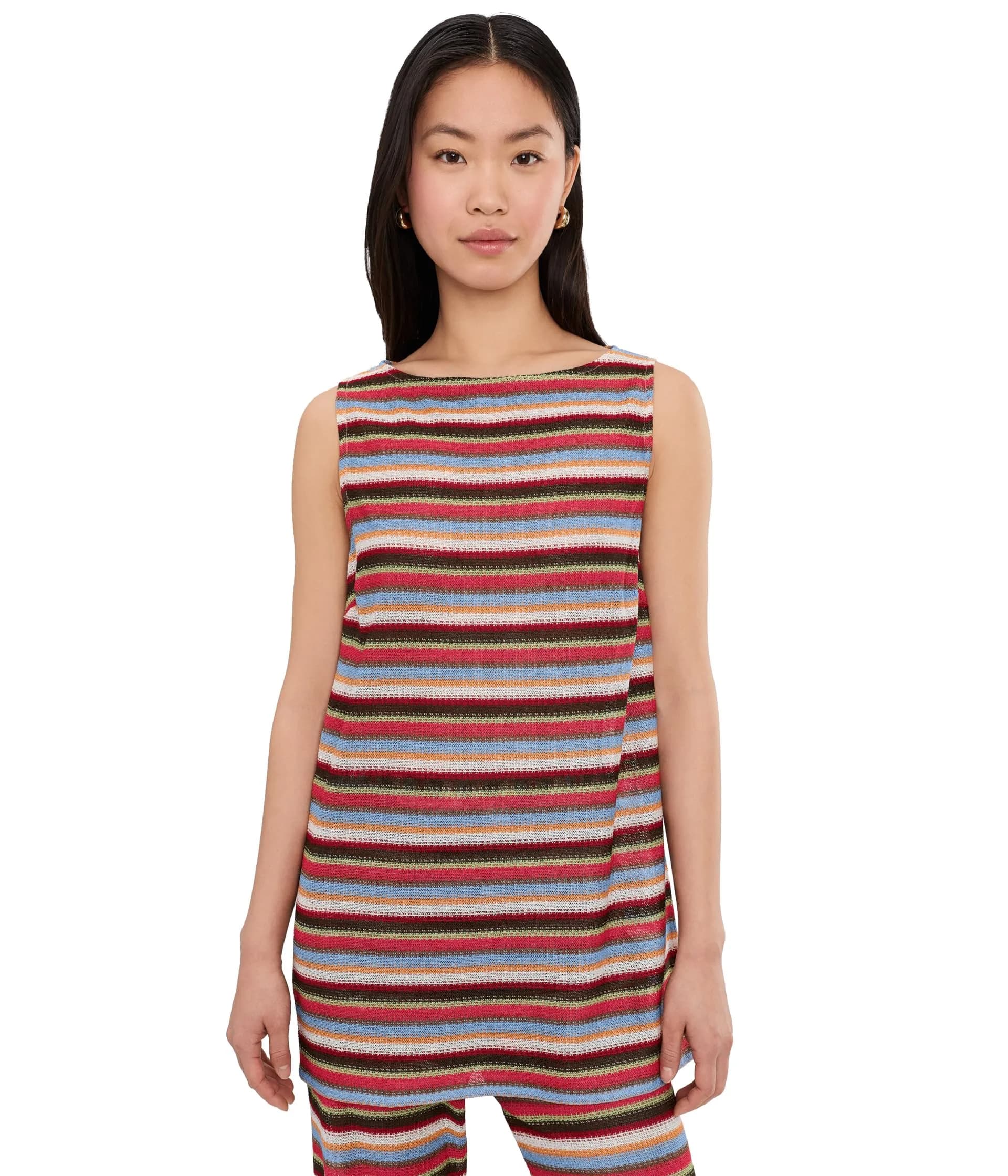 Show Me Your Mumu Kenny Tunic Sunkissed Stripe Knit XX-Large | Sleeveless Crew Neck