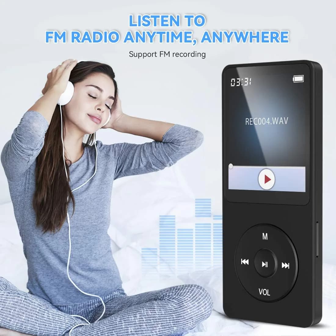 AGPTEK A02 MP3 Player 32GB Black | 70 Hours Playback - view 6