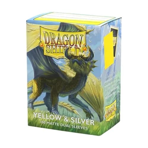 Dragon Shield Matte Dual Standard Size Card Sleeves (100ct, Yellow & Silver) | Non-Toxic, BPA-Free Card Sleeves for TCGs - main product image