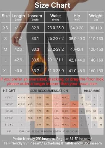 YEOREO Womens Straight Leggings 33" Thin Fleece Black | High Waist, Soft, Stretchy for Yoga & Workout thumbnail 5