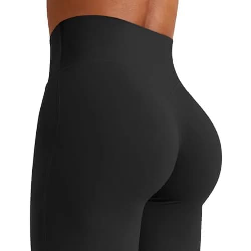 YEOREO Womens Straight Leggings 33" Thin Fleece Black | High Waist, Soft, Stretchy for Yoga & Workout thumbnail 7