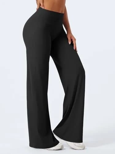 YEOREO Womens Straight Leggings 33" Thin Fleece Black | High Waist, Soft, Stretchy for Yoga & Workout thumbnail 8