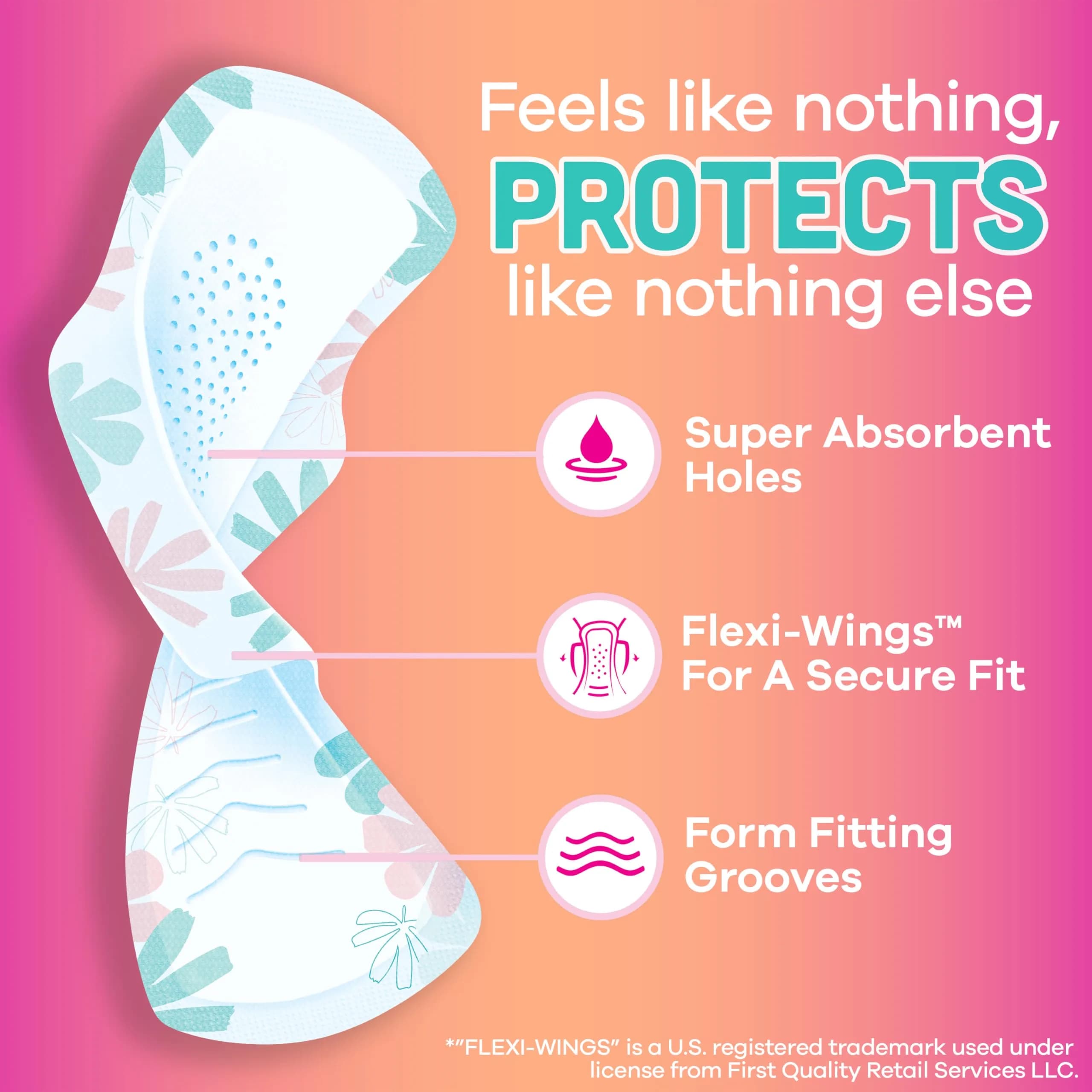 Always Radiant Teen Pads Size 1 Regular with Wings Unscented 126 Count | Up to 10 Hours Leak-Free Protection - view 2