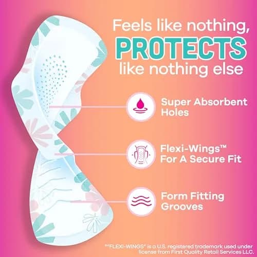 Always Radiant Teen Pads Size 1 Regular with Wings Unscented 126 Count | Up to 10 Hours Leak-Free Protection thumbnail 2