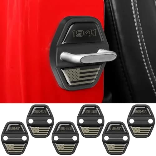 DWKJMYCP Black 6pcs Door Lock Decoration Cover for Jeep Wrangler JL JLU Gladiator JT | Vehicle Molding Accessories thumbnail 1