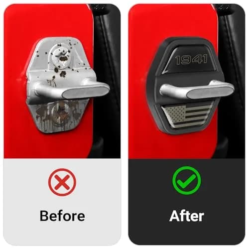 DWKJMYCP Black 6pcs Door Lock Decoration Cover for Jeep Wrangler JL JLU Gladiator JT | Vehicle Molding Accessories thumbnail 4