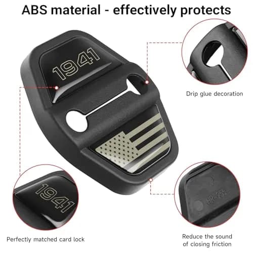 DWKJMYCP Black 6pcs Door Lock Decoration Cover for Jeep Wrangler JL JLU Gladiator JT | Vehicle Molding Accessories thumbnail 5
