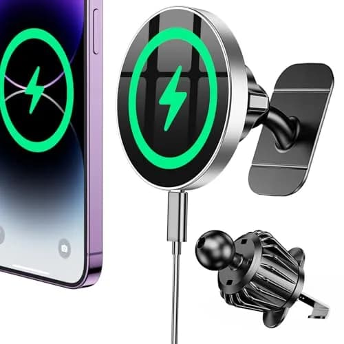 Coolpow Magsafe Car Mount Charger 15W | Magnetic Wireless Car Charger for iPhone thumbnail 1