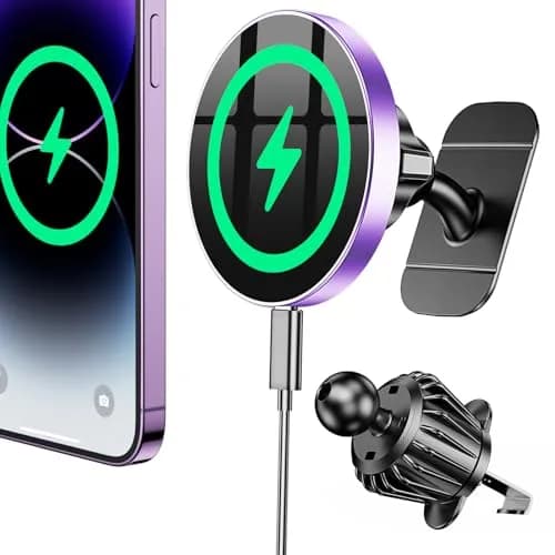 Coolpow Magsafe Car Mount Charger 15W | Magnetic Wireless Car Charger for iPhone thumbnail 1
