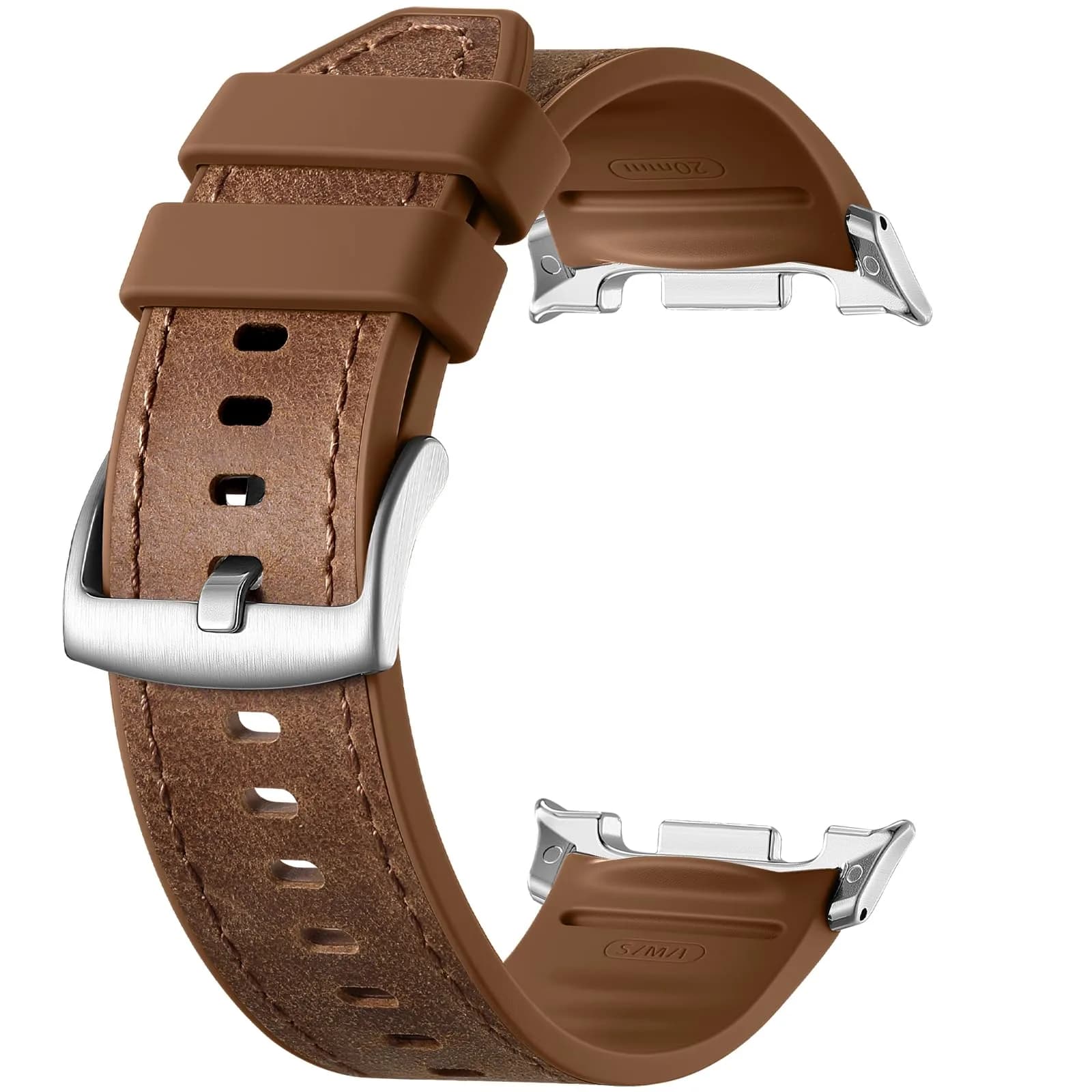 Dirrelo Hybrid Leather Silicone Watch Band for Galaxy Watch 8/9 40mm/44mm & Classic 46mm | Comfortable & Durable - main product image