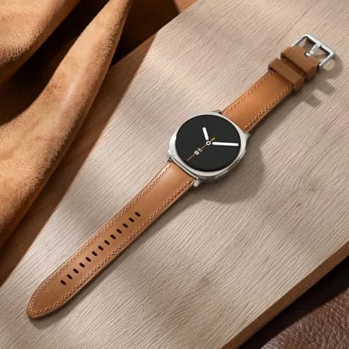 Dirrelo Hybrid Leather & Silicone Watch Band Compatible with Samsung Galaxy Watch 8/9 40mm/44mm & Classic 46mm | Breathable, Sweat-Resistant, Hypoallergenic thumbnail 2