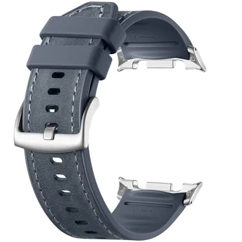 Dirrelo Hybrid Leather & Silicone Watch Band Compatible with Samsung Galaxy Watch 8/9 40mm/44mm & Classic 46mm | Breathable, Sweat-Resistant, Hypoallergenic thumbnail 1
