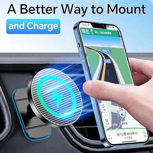 Coolpow Magsafe Car Mount Charger 15W | Magnetic Wireless Car Charger for iPhone thumbnail 5