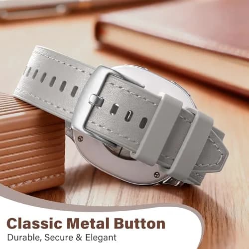 Dirrelo Watch Band Compatible for Samsung Galaxy Watch 8 & 9 40mm/44mm & Classic 46mm | Leather & Silicone Hybrid thumbnail 4