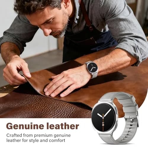 Dirrelo Watch Band Compatible for Samsung Galaxy Watch 8 & 9 40mm/44mm & Classic 46mm | Leather & Silicone Hybrid thumbnail 5