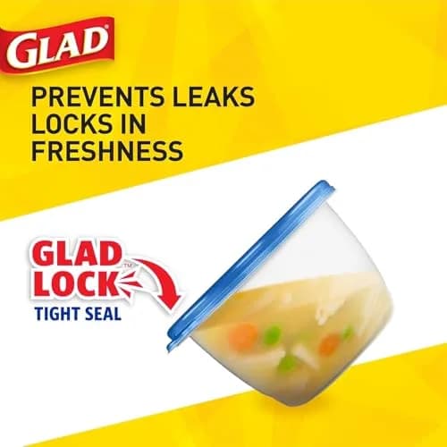 Glad GladWare Tall Entree Containers, Large Square, 42 Oz, 3 Count, 2-Pack thumbnail 4