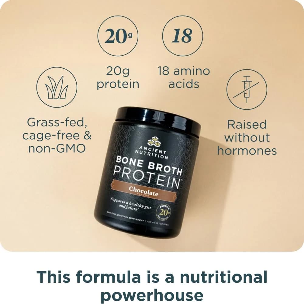 Ancient Nutrition Vanilla Bone Broth Protein Powder 13oz | 20g Protein Per Serving, Gluten-Free - view 2