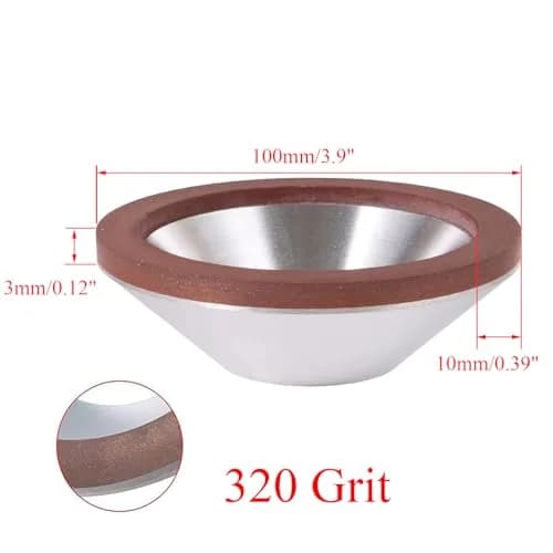 szzijia 4-Inch 100mm Grit 320 Diamond Coated Concave Cup Shaped Grinding Wheel for Carbide Metal | High-Precision Alloy & Ceramic Grinding thumbnail 3