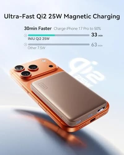 INIU Power Bank 25W Portable Charger 10000mAh | Slim Magnetic Fast Charge for iPhone thumbnail 2