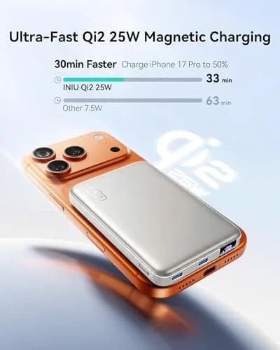 INIU Power Bank 25W Portable Charger 10,000mAh | Slim Magnetic Wireless & Fast Wired Charging thumbnail 2