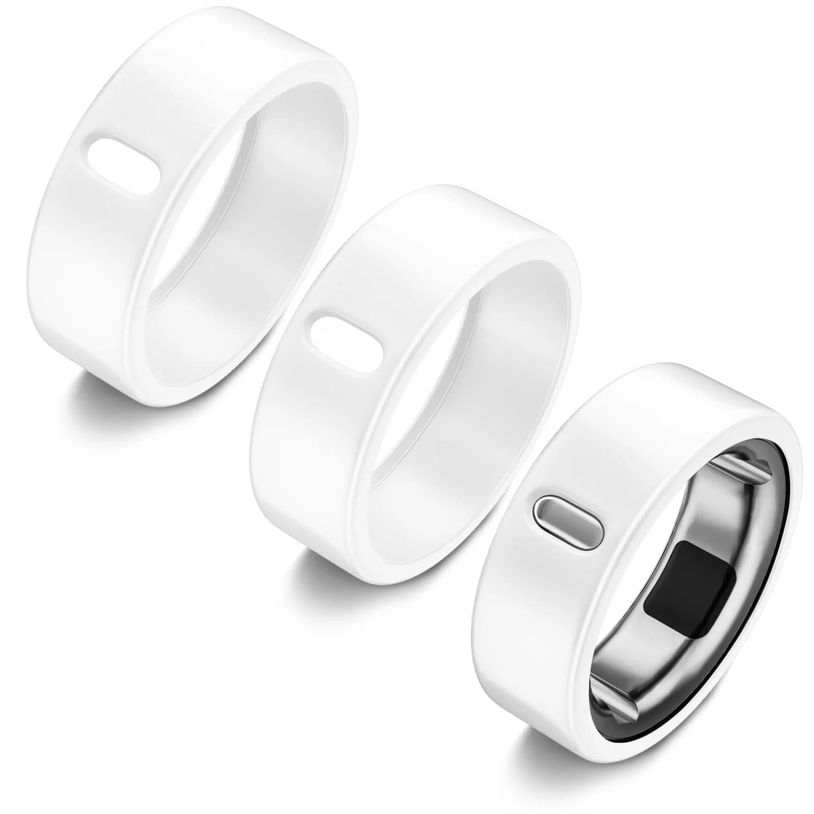 ZOOROO Oura Ring Cover 3-Pack Size 13 White | TPU Protector for Oura Ring Gen 3/4 - main product image
