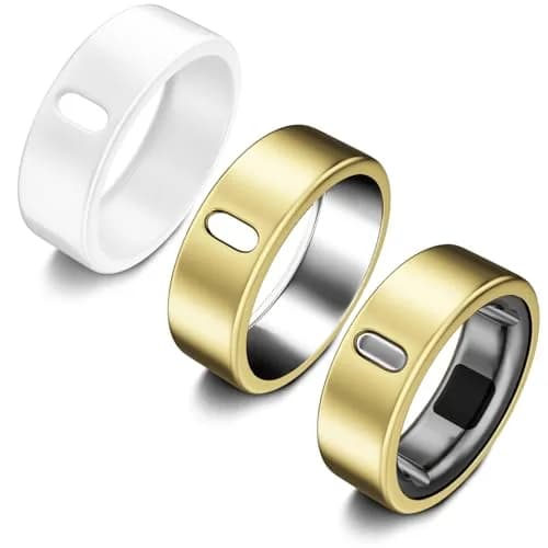 ZOOROO TPU Oura Ring Cover for Gen 4/3 Horizon/Heritage, Size 10 (Gold*2+White) | Protects Smart Ring from Scratches - main product image