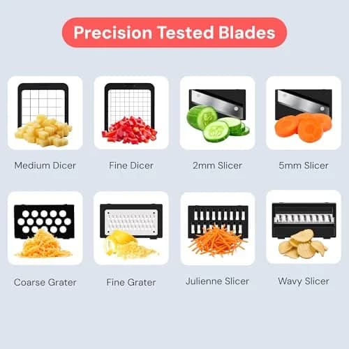 Fullstar Pro XL Vegetable Chopper & Mandoline Slicer with Catch Tray, 1.8L Container | 8 Interchangeable Stainless Steel Blades thumbnail 4