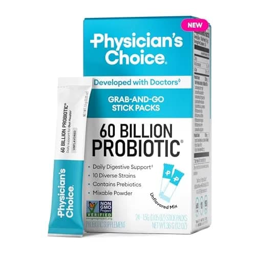 Physician's Choice 60 Billion CFU Probiotic Stick Packs 24CT | Supports Digestive & Gut Health thumbnail 1