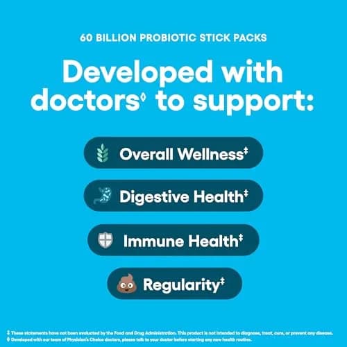 Physician's Choice 60 Billion CFU Probiotic Stick Packs 24CT | Supports Digestive & Gut Health thumbnail 3