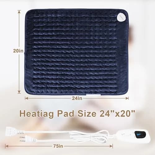Deepsoon Electric Heating Pad 51x61 cm (24x20 Inch) | 6 Heat Settings with Auto Shut-off thumbnail 4