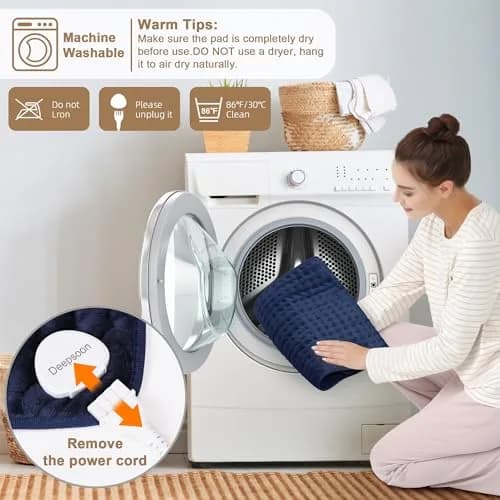 Deepsoon Electric Heating Pad 51x61 cm (24x20 Inch) | 6 Heat Settings with Auto Shut-off thumbnail 7