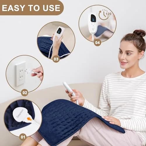 Deepsoon Electric Heating Pad 51x61 cm (24x20 Inch) | 6 Heat Settings with Auto Shut-off thumbnail 2