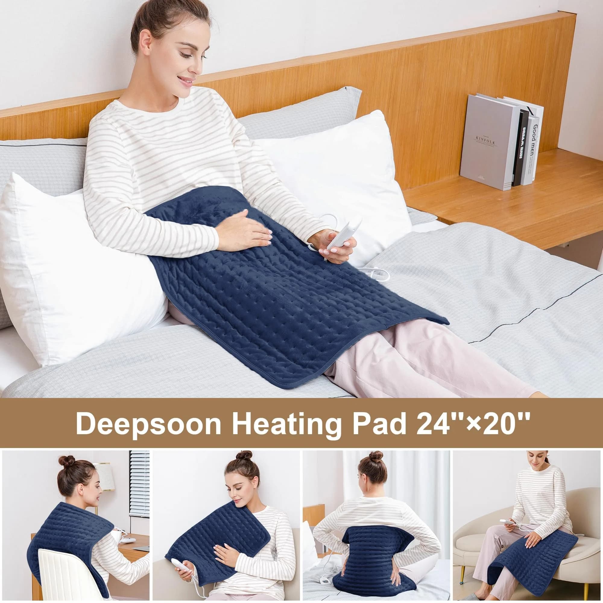 Deepsoon Electric Heating Pad 51x61 cm (24x20 Inch) | 6 Heat Settings with Auto Shut-off - view 3